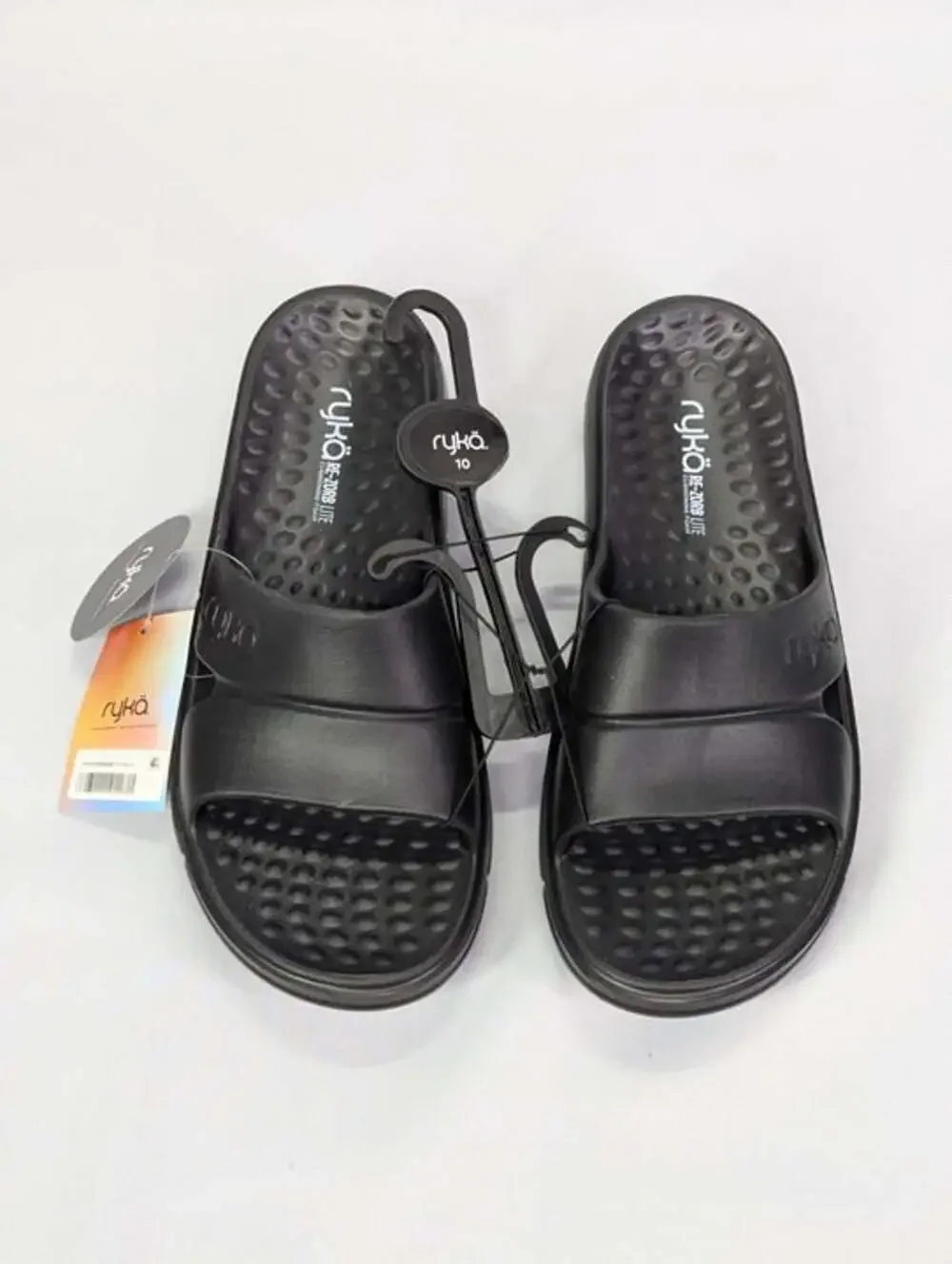 Ryka Women's Restoreslide Recovery Slide in Black Size 10 M (MSRP $50)